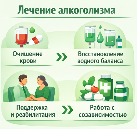 лечение алкоголизма в Щербинке этапы